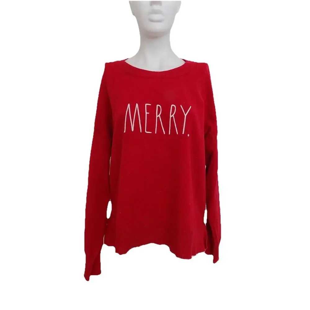 Rae Dunn MERRY Christmas sweater size XL